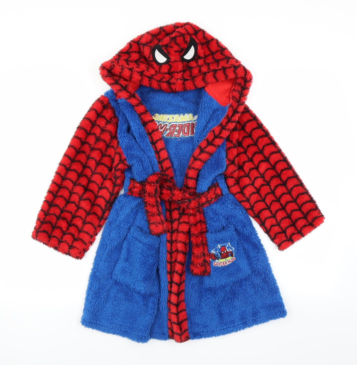 George Boys Blue Solid   Robe Size 6-7 Years  - SPIDERMAN