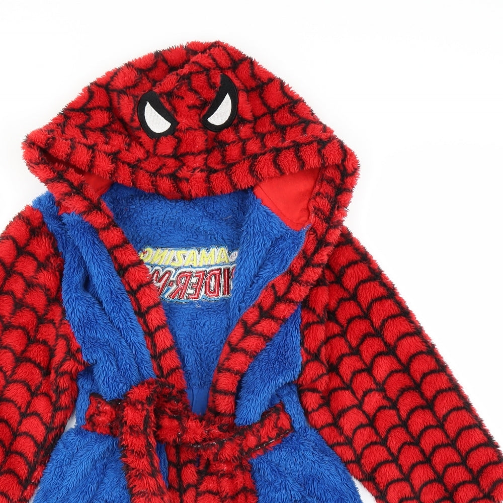 George Boys Blue Solid   Robe Size 6-7 Years  - SPIDERMAN