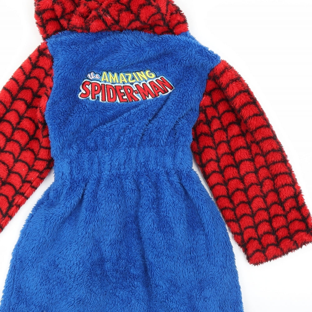 George Boys Blue Solid   Robe Size 6-7 Years  - SPIDERMAN
