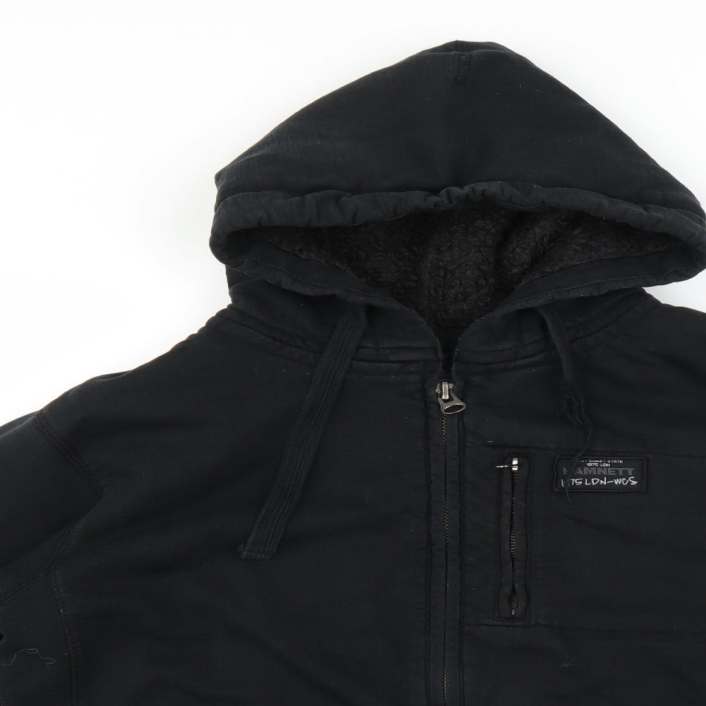Hamnett Mens Black   Full Zip Hoodie Size L