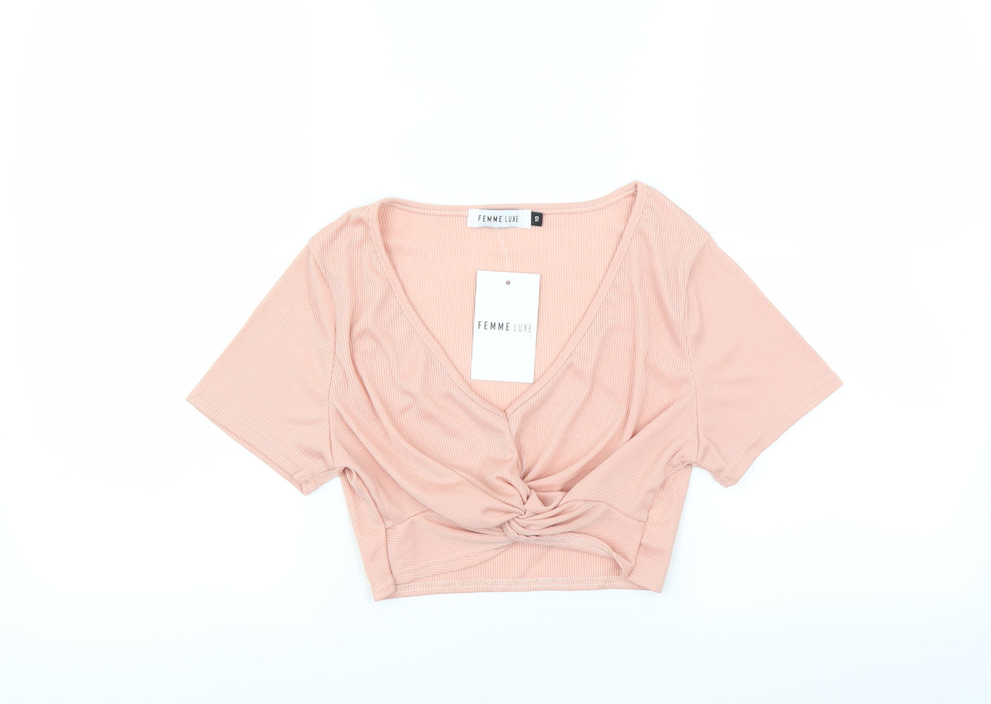 Femme Luxe Womens Pink   Cropped T-Shirt Size 10