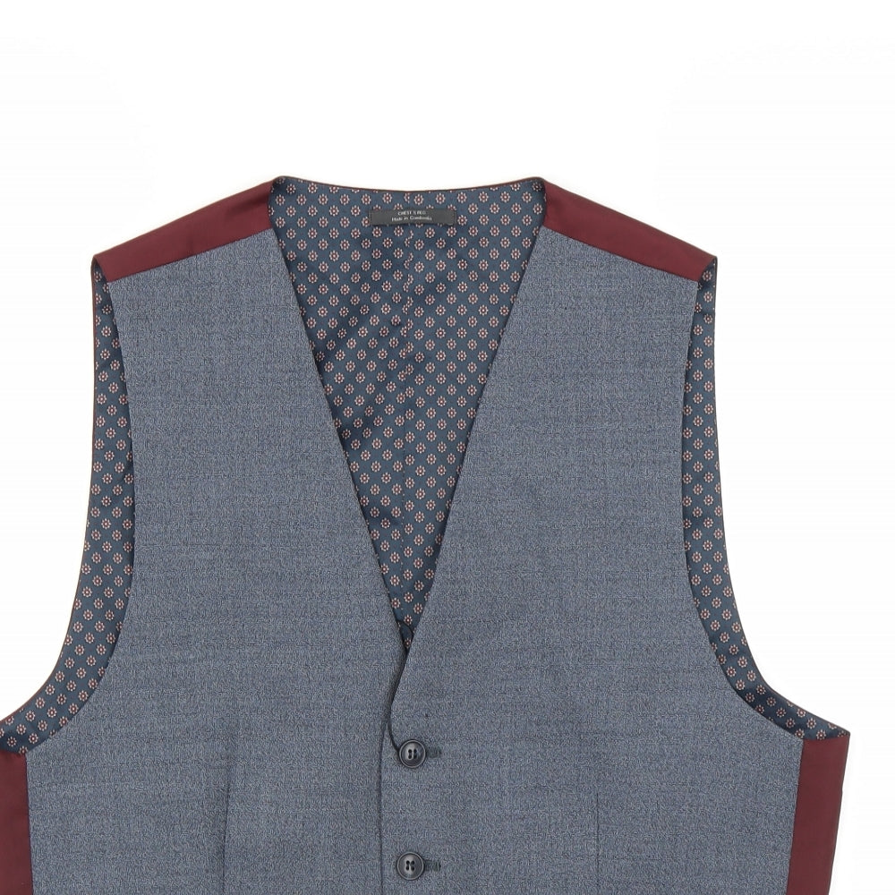 Marks and Spencer Mens Blue   Jacket Suit Waistcoat Size S