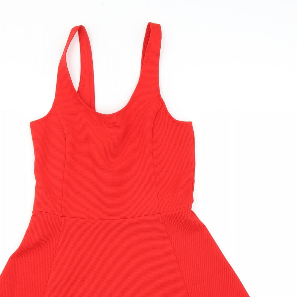 Divided by H&M Womens Red   Skater Dress  Size 8