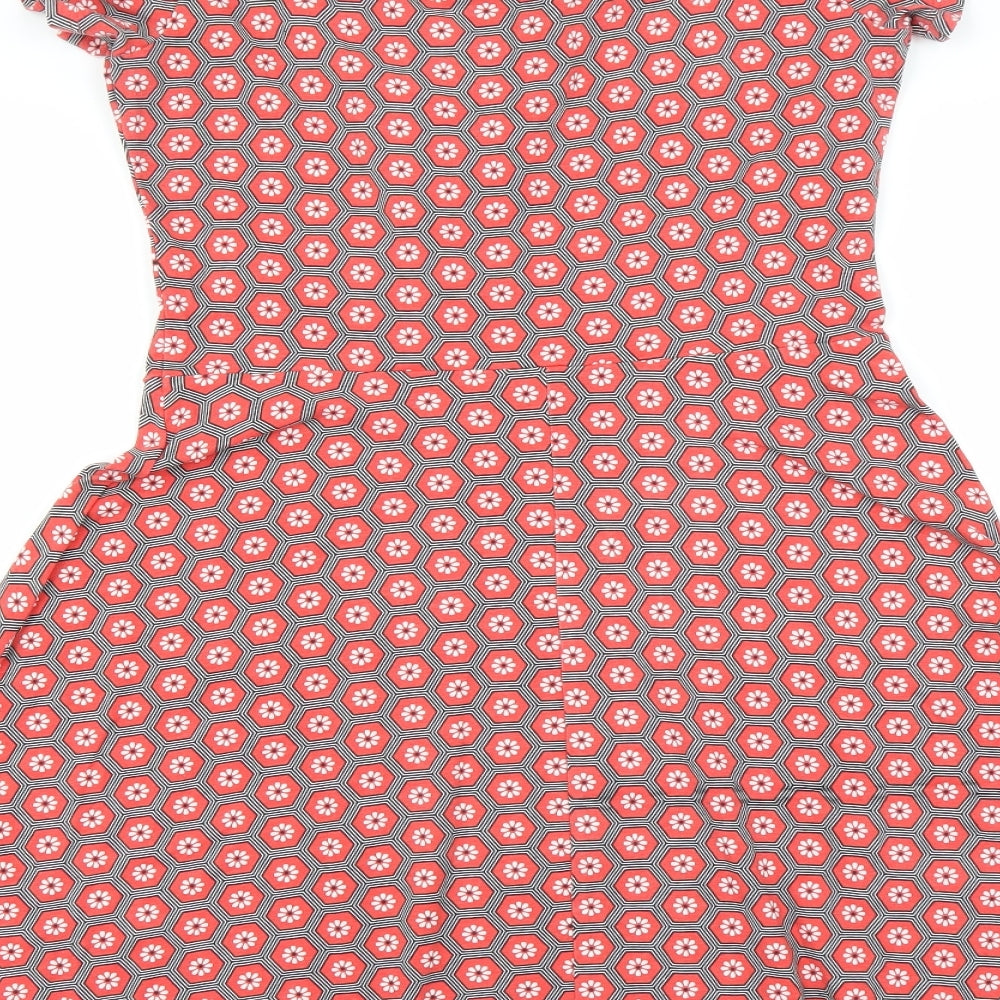 Dorothy Perkins Womens Red Geometric  Skater Dress  Size 12