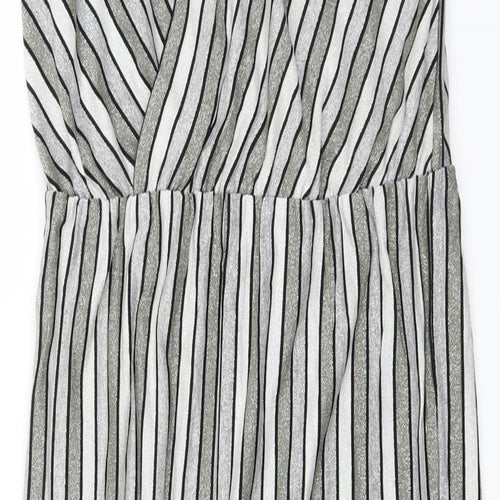 Made in Italy Womens Green Striped  Jumpsuit One-Piece Size 14