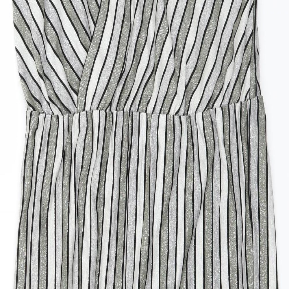 Made in Italy Womens Green Striped  Jumpsuit One-Piece Size 14