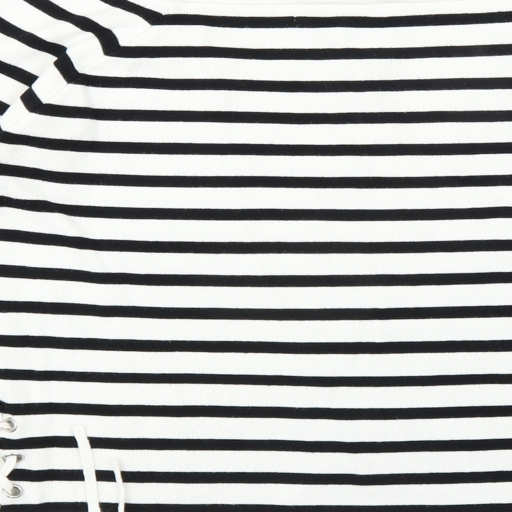George Womens White Striped  Pullover Jumper Size 16