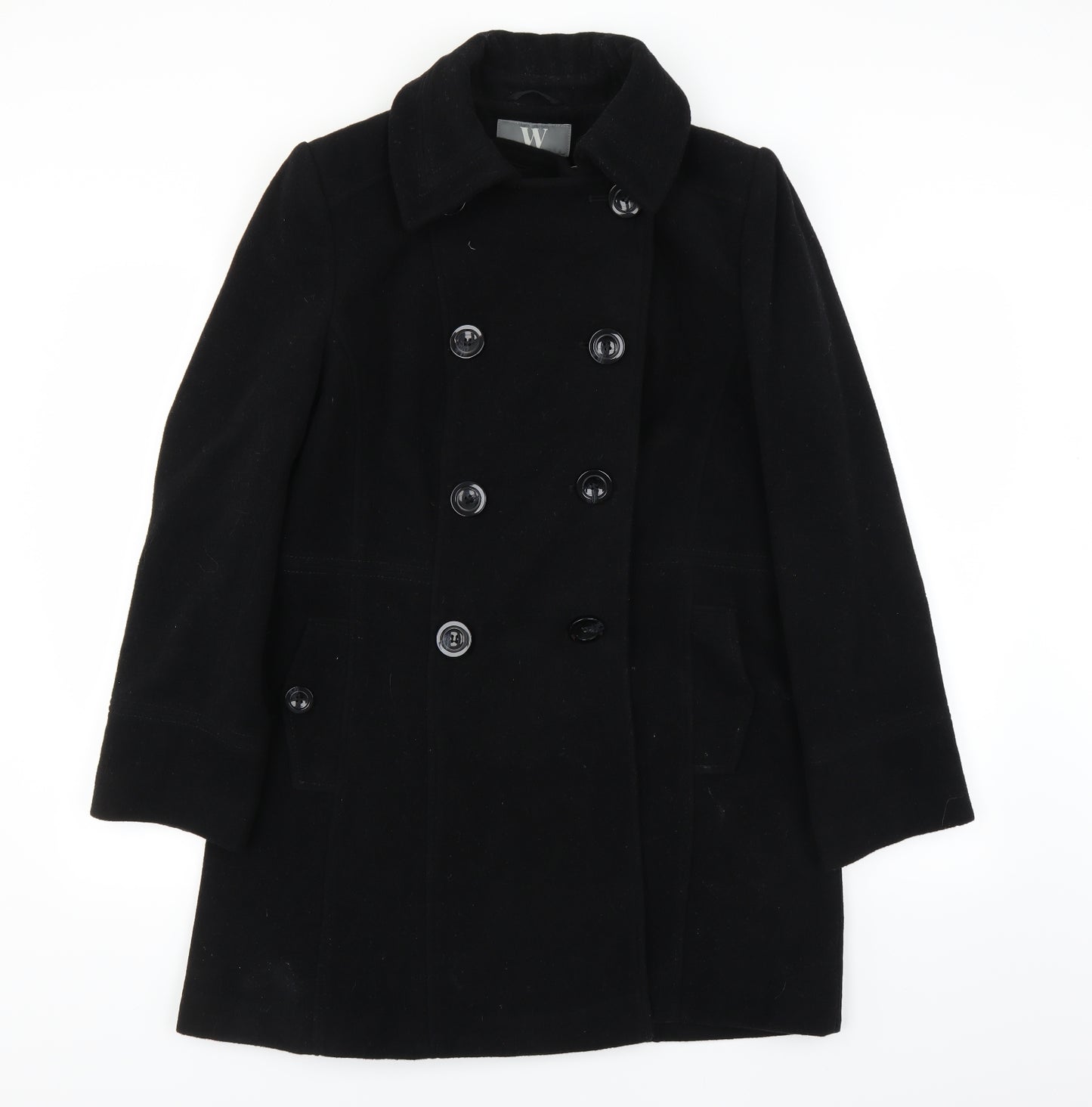 BHS Womens Black   Overcoat Coat Size 16