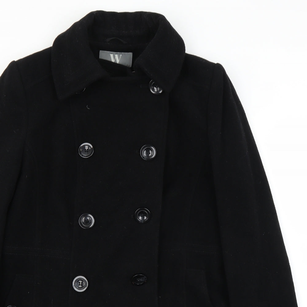 BHS Womens Black   Overcoat Coat Size 16