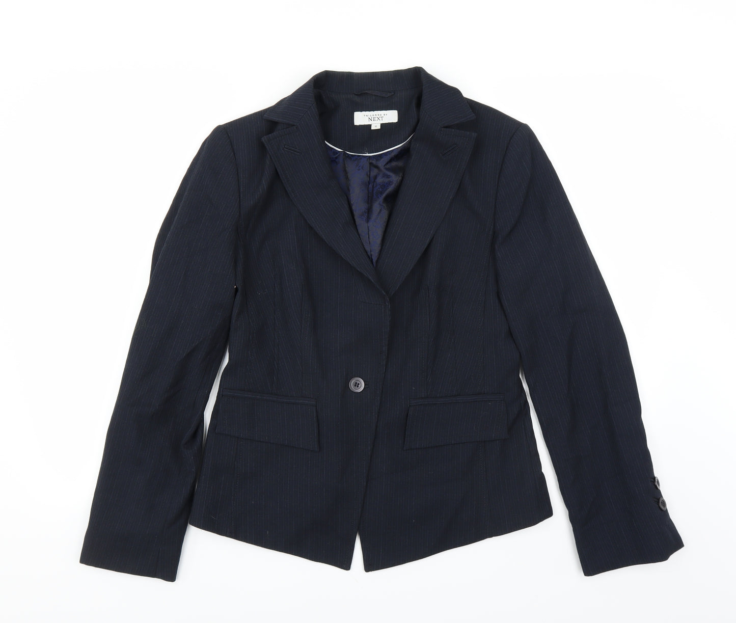 NEXT Womens Blue Striped  Jacket Suit Jacket Size 12