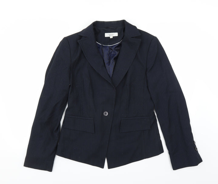 NEXT Womens Blue Striped  Jacket Suit Jacket Size 12