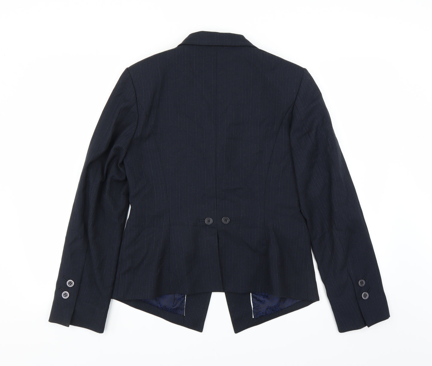 NEXT Womens Blue Striped  Jacket Suit Jacket Size 12