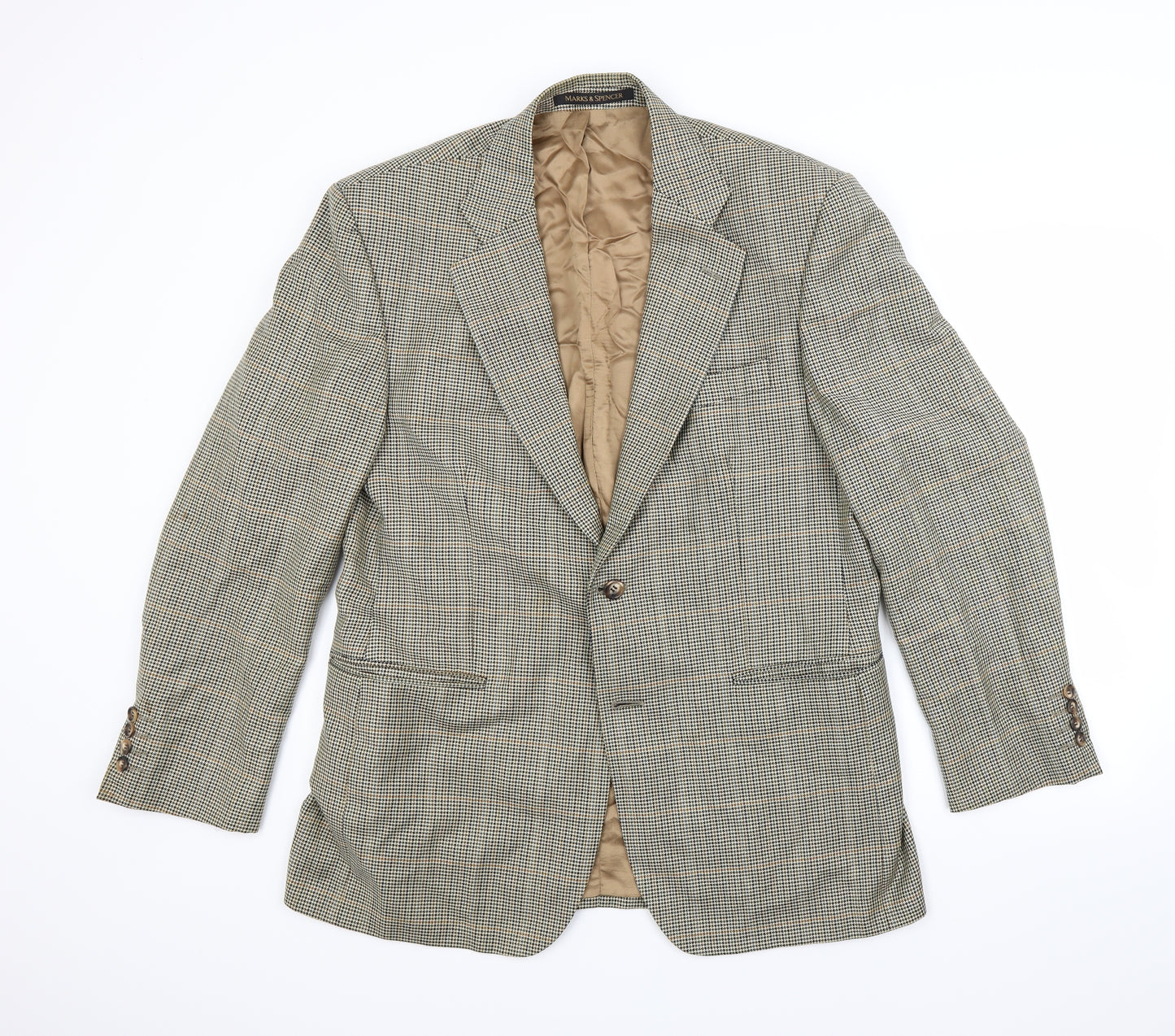 Marks and Spencer Mens Brown Houndstooth  Jacket Blazer Size 42