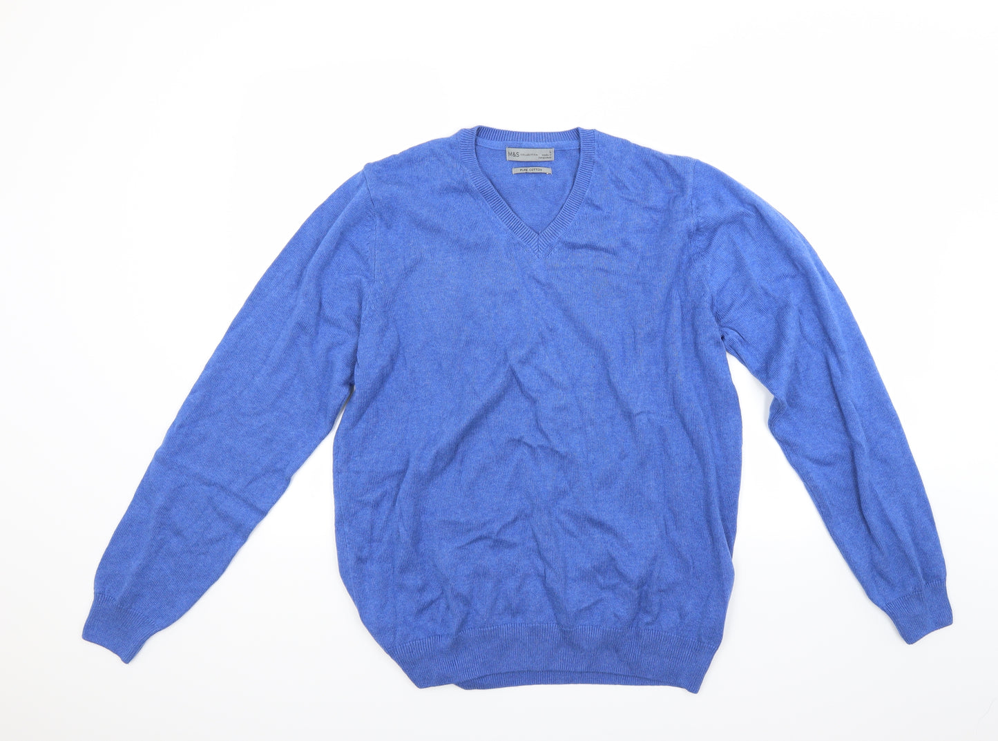 Marks and Spencer Mens Blue   Pullover Jumper Size L