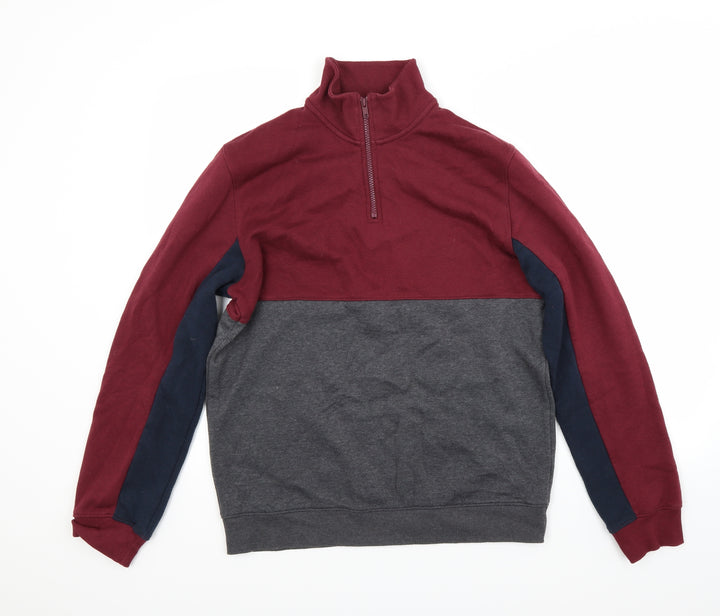 ACW85 Mens Red Pullover Sweatshirt Size M