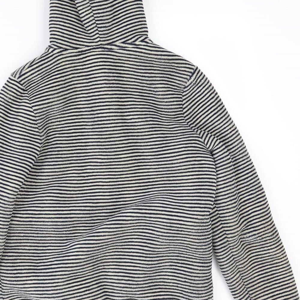 Weird Fish Womens Blue Striped Fleece Gilet Coat Size 12