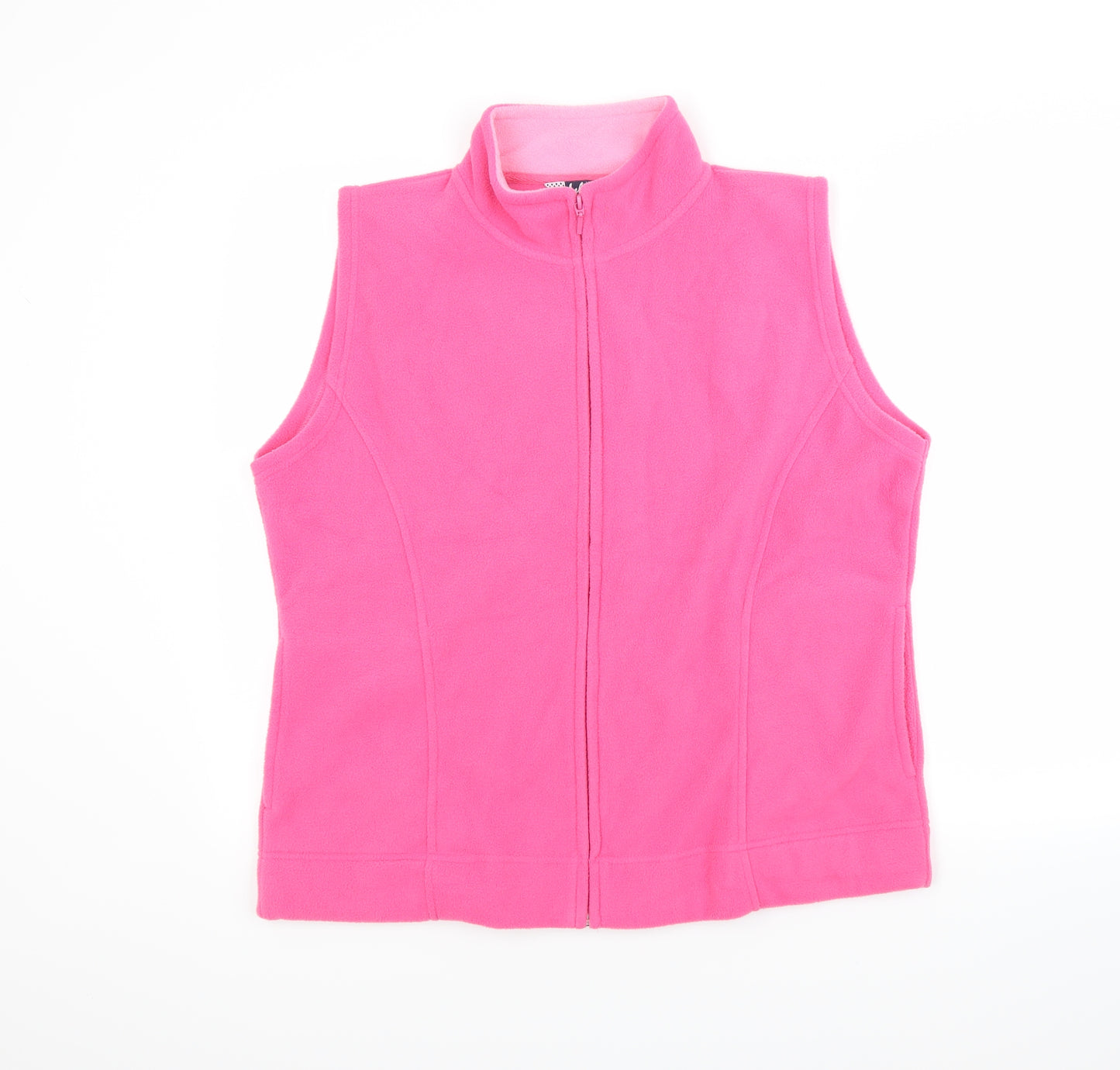 isle Womens Pink  Fleece Gilet Coat Size L