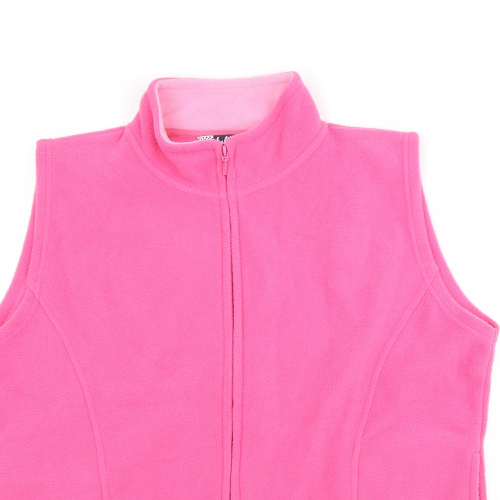 isle Womens Pink  Fleece Gilet Coat Size L
