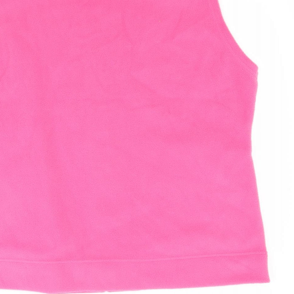 isle Womens Pink  Fleece Gilet Coat Size L