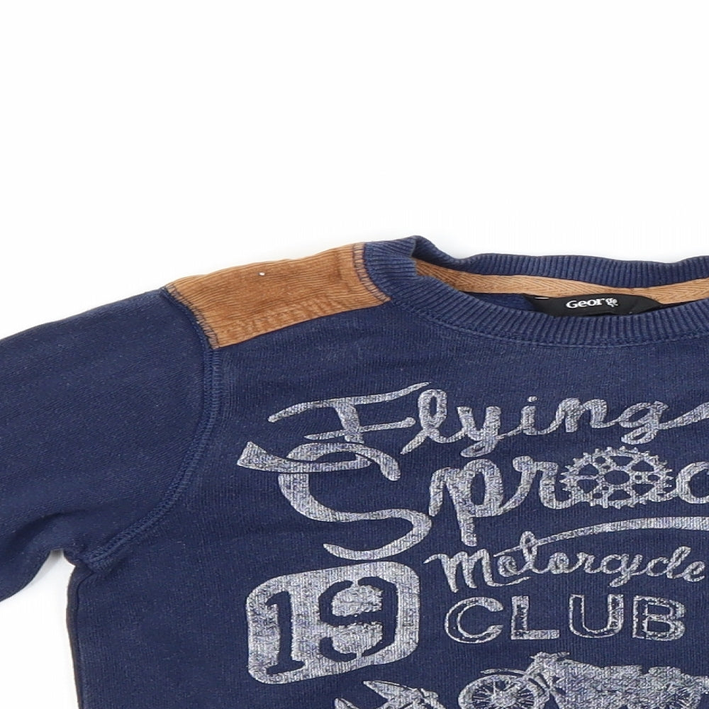 George Boys Blue   Pullover Jumper Size 5-6 Years