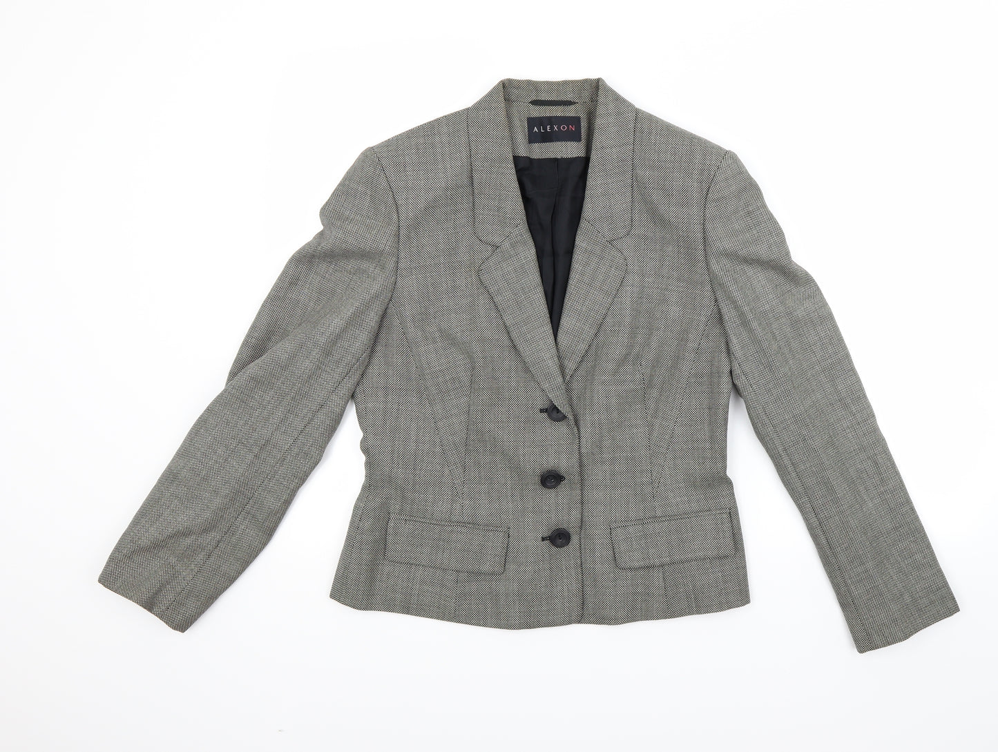 Alexon Womens Grey Houndstooth  Jacket Coat Size 10
