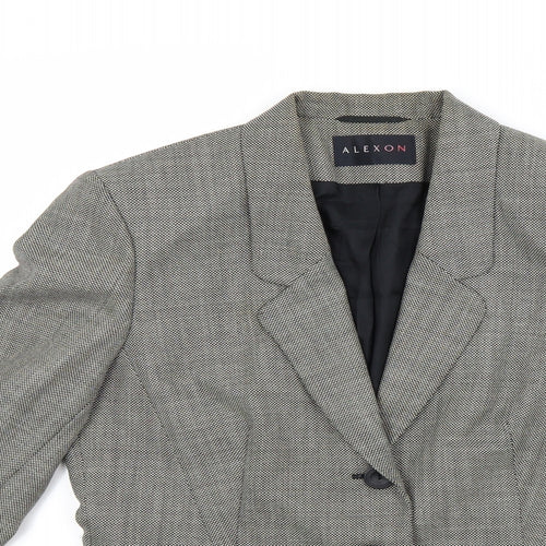 Alexon Womens Grey Houndstooth  Jacket Coat Size 10