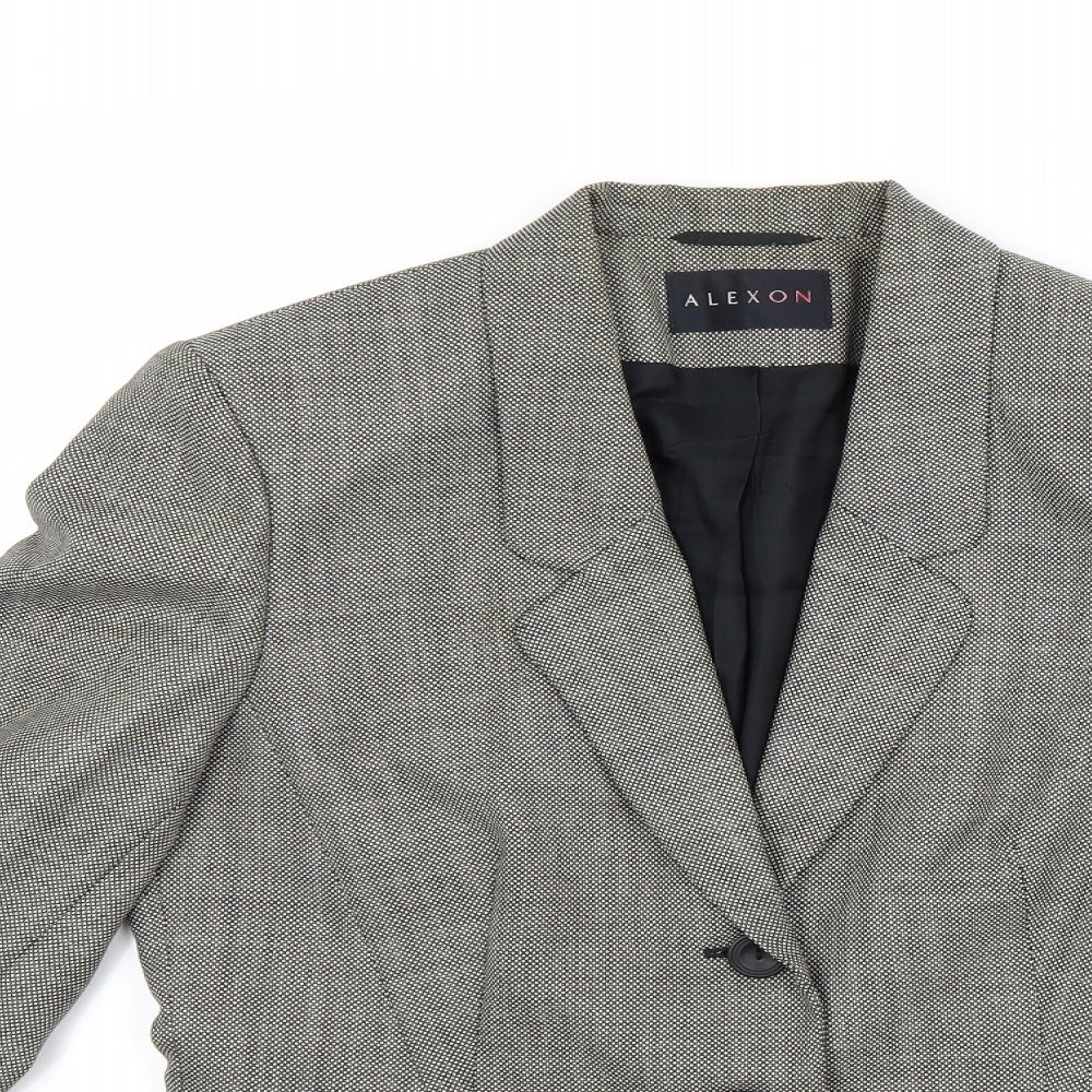 Alexon Womens Grey Houndstooth  Jacket Coat Size 10