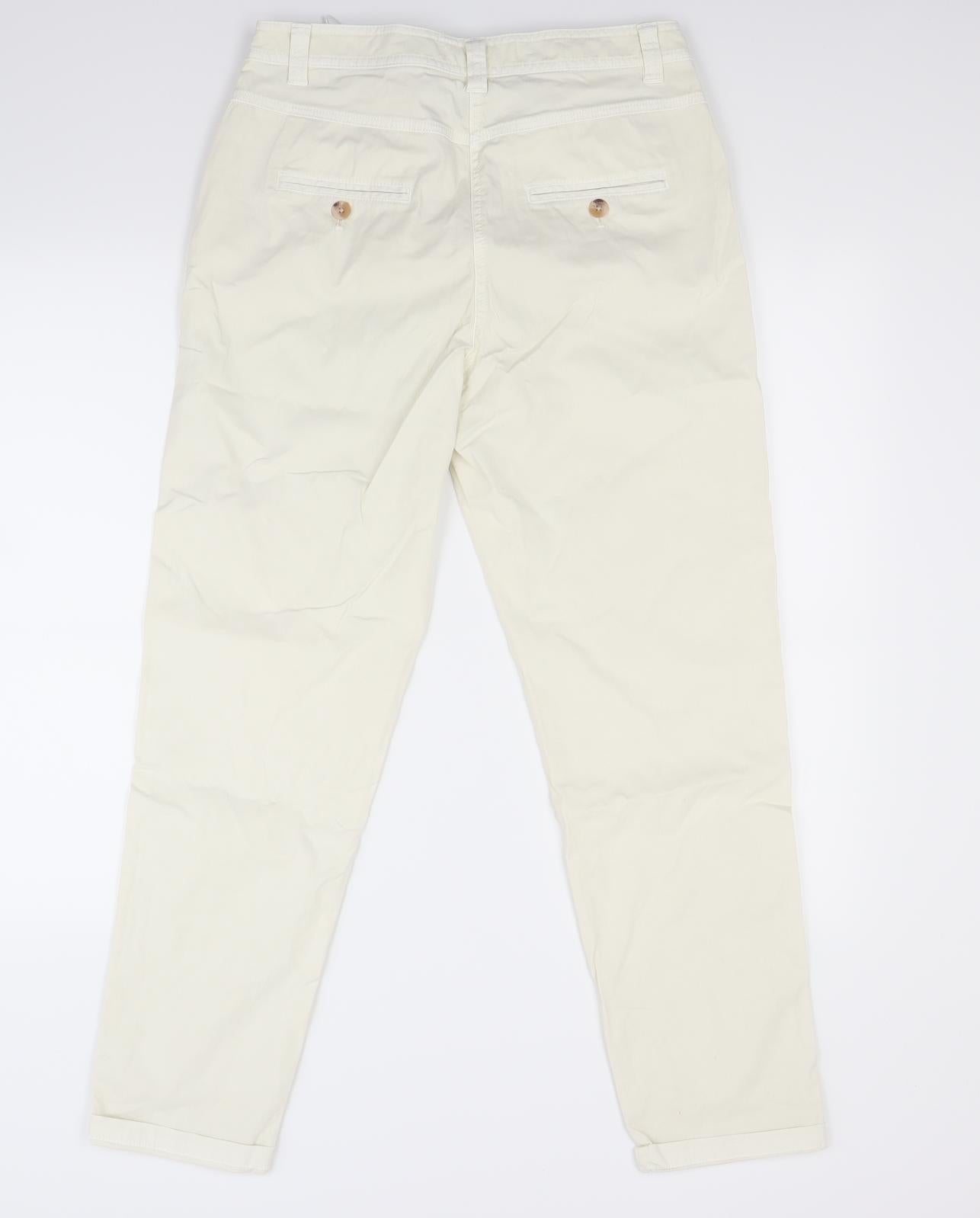 Marks and Spencer Womens White   Trousers  Size 10 L26 in