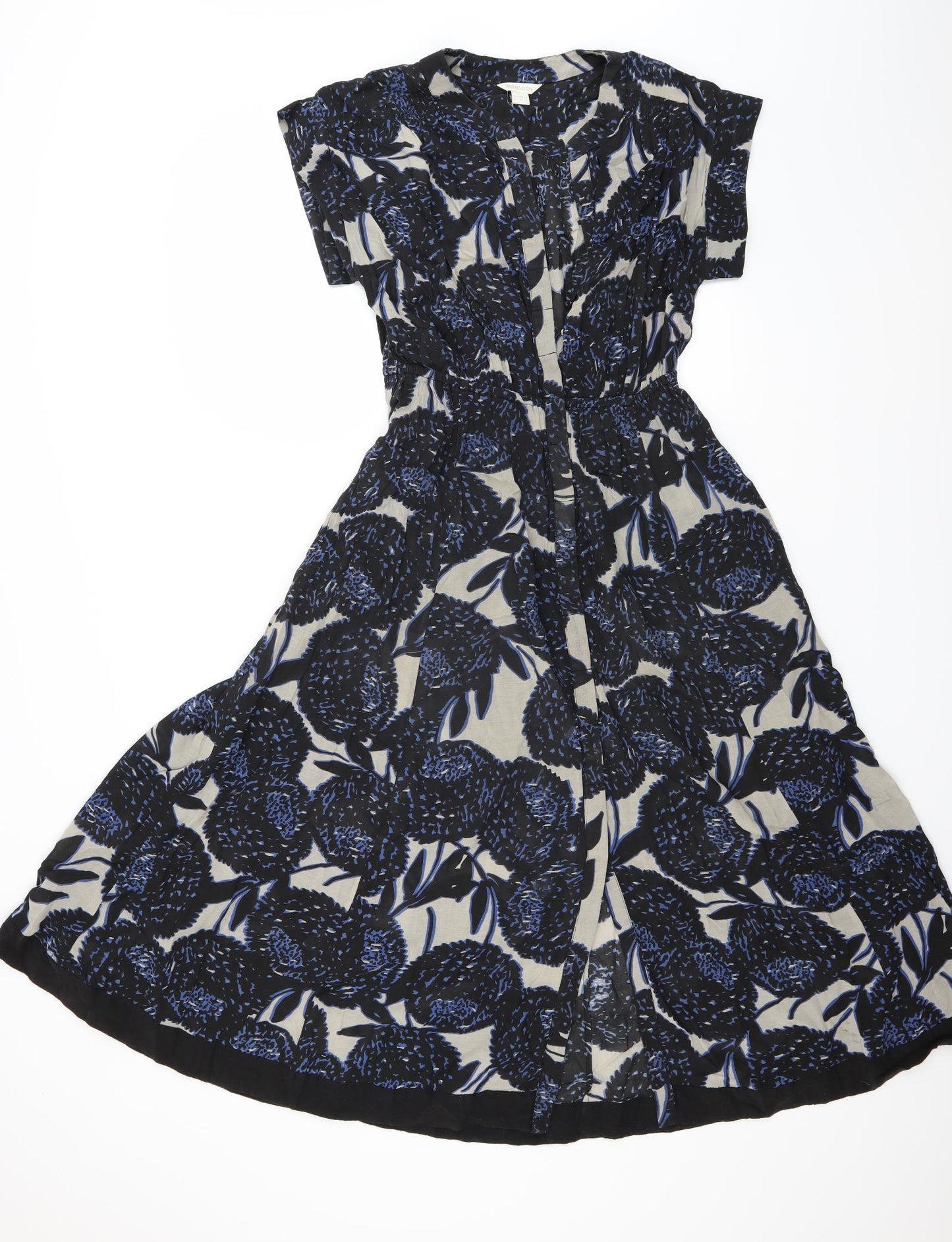 Monsoon Womens Blue Floral  Fit & Flare  Size 10