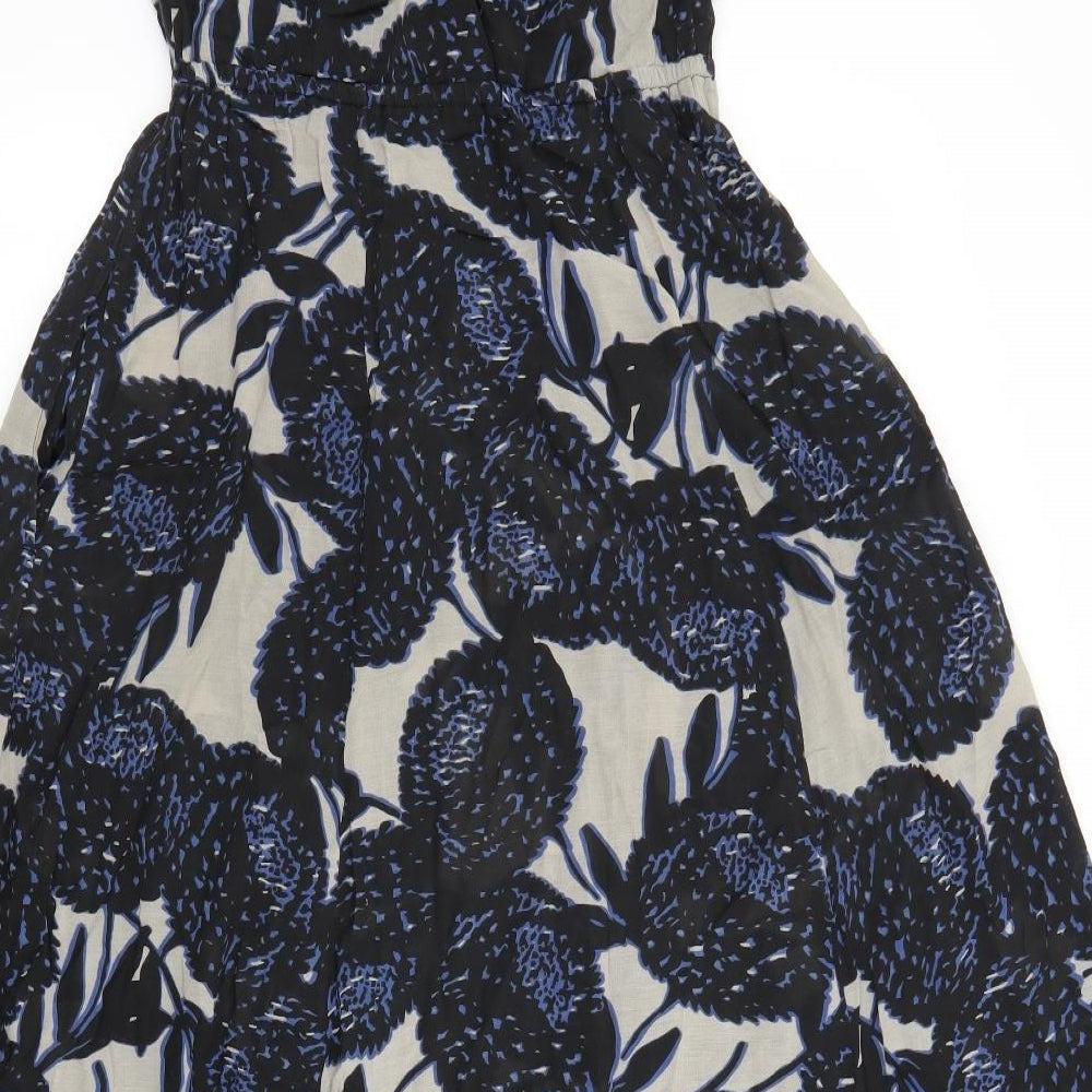 Monsoon Womens Blue Floral  Fit & Flare  Size 10