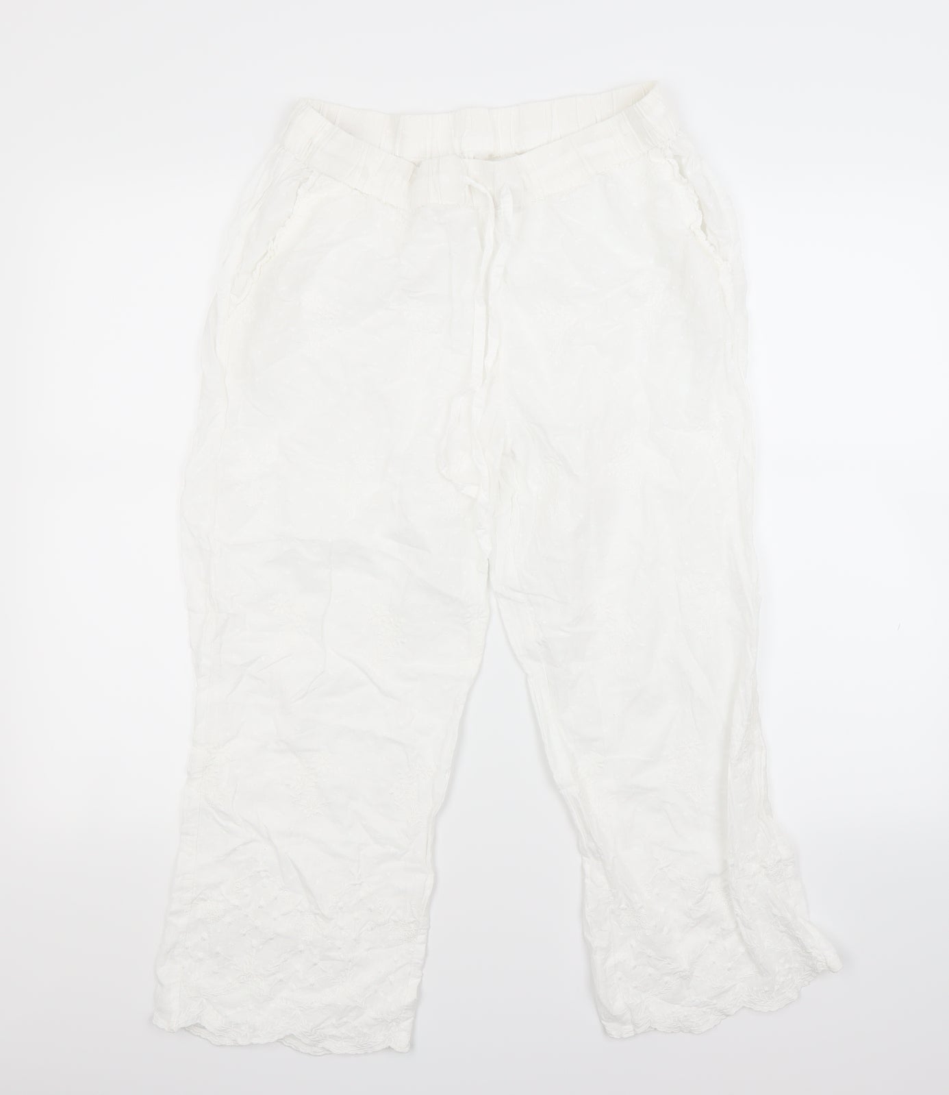 George Womens White   Capri Trousers Size 14 L20 in