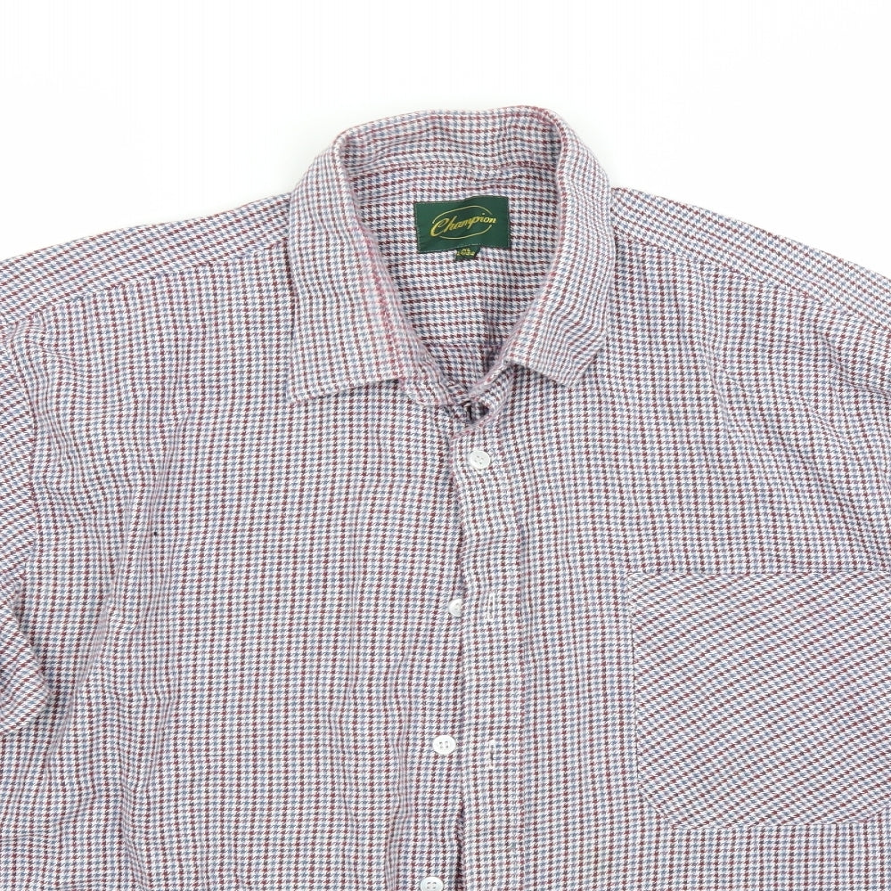 Champion Mens Red Check   Button-Up Size XL