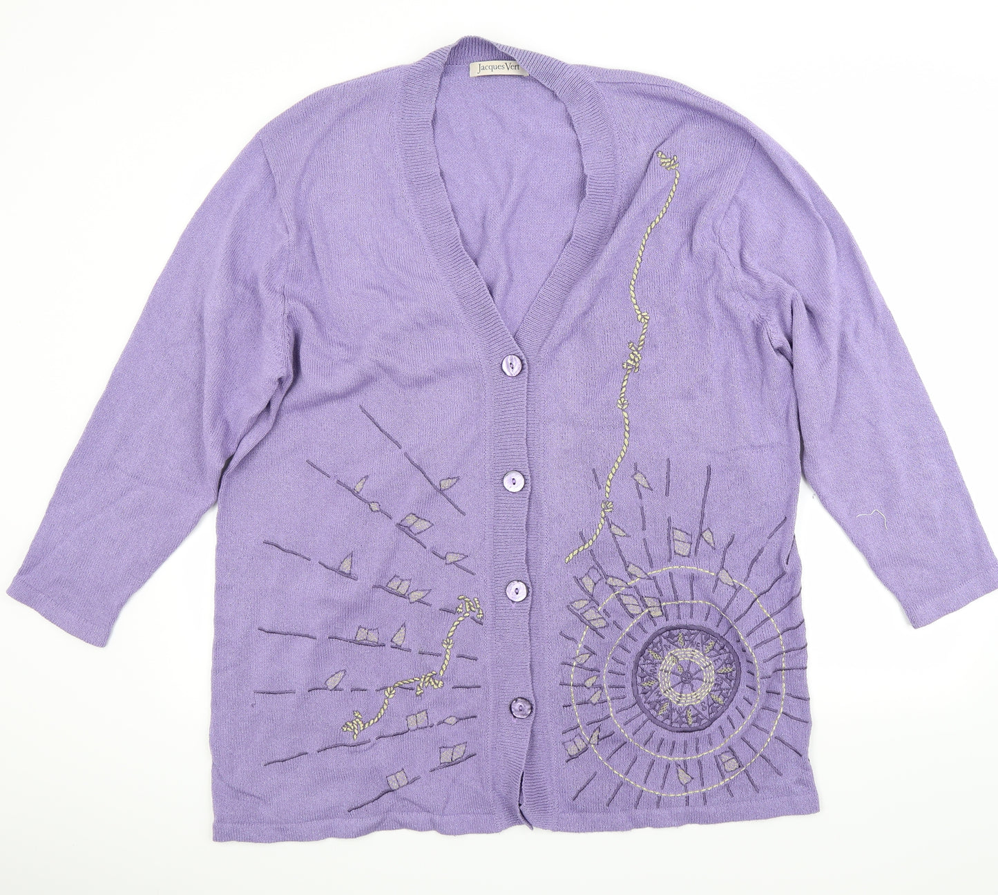 Jacques Vert Womens Purple   Cardigan Jumper Size XL