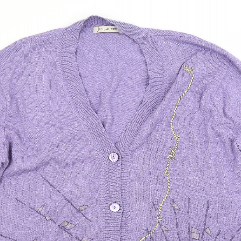 Jacques Vert Womens Purple   Cardigan Jumper Size XL