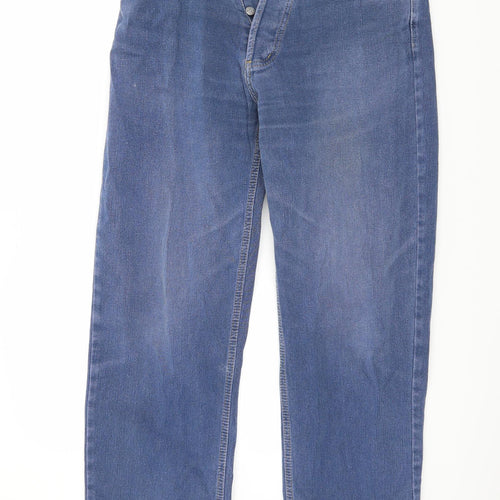 NEXT Mens Blue  Corduroy Straight Jeans Size 32 L31 in