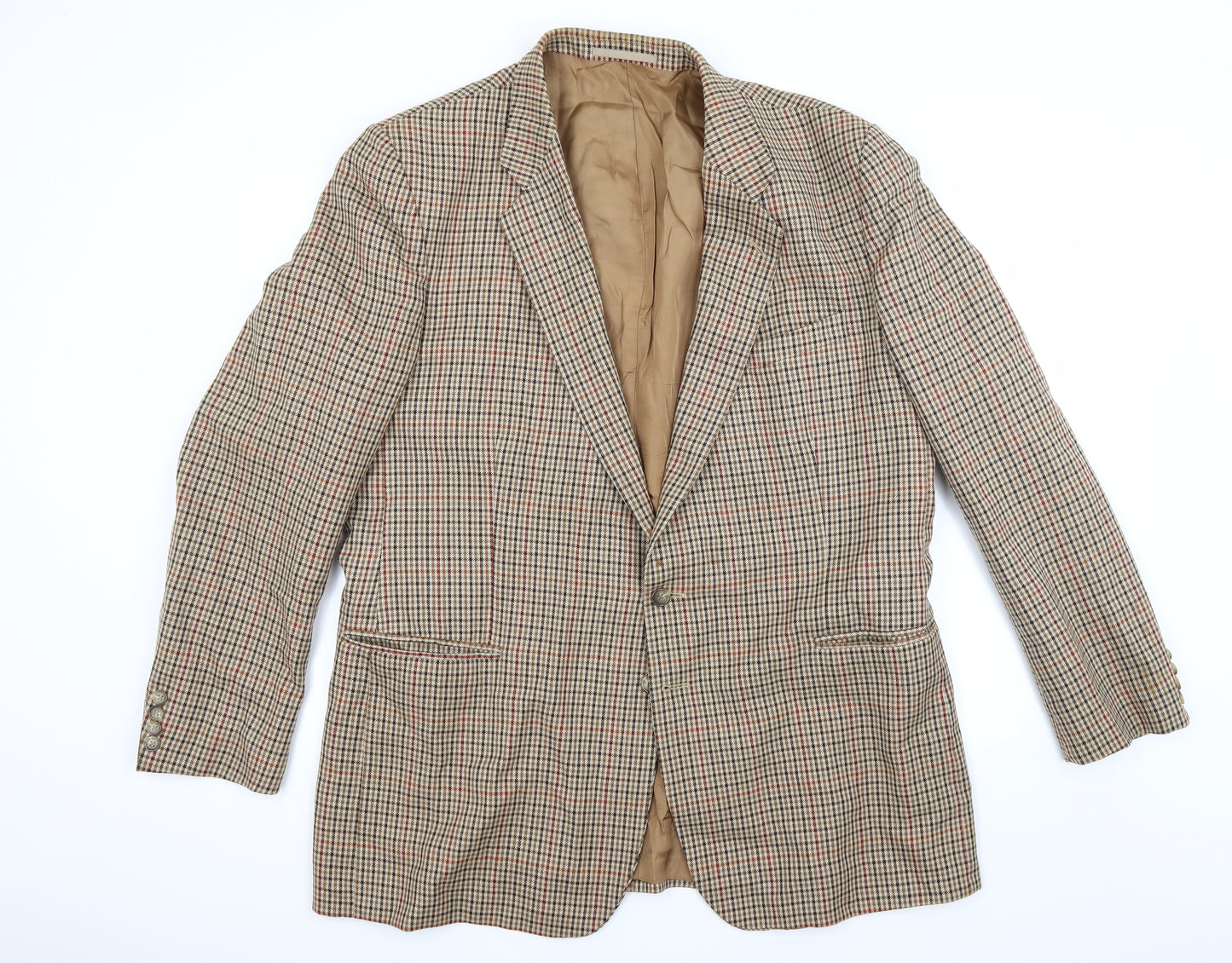 Marks and Spencer Mens Brown Check  Jacket  Size 46