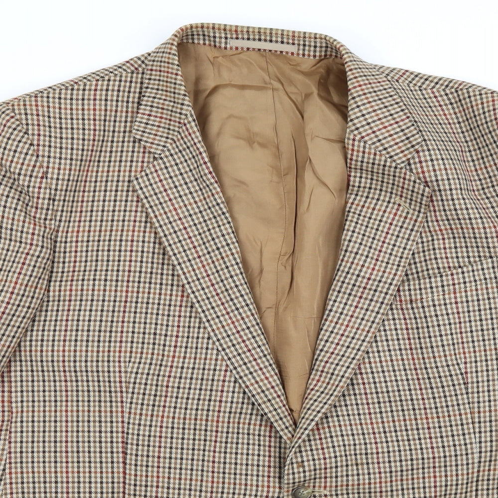 Marks and Spencer Mens Brown Check  Jacket  Size 46