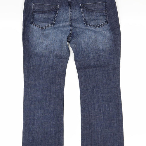 Marks and Spencer Womens Blue  Denim Bootcut Jeans Size 14 L26 in