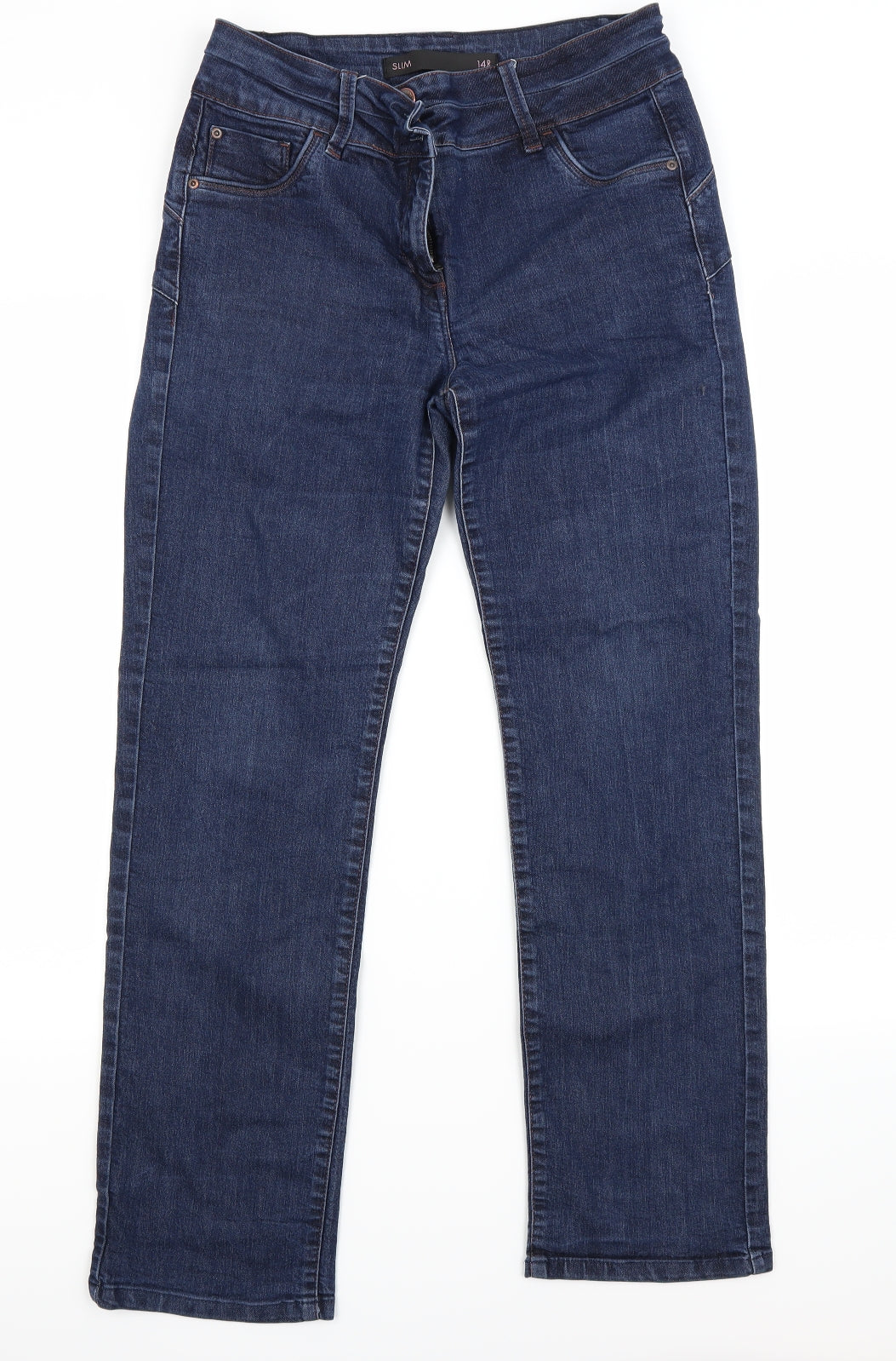 NEXT Womens Blue  Denim Straight Jeans Size 14 L27 in