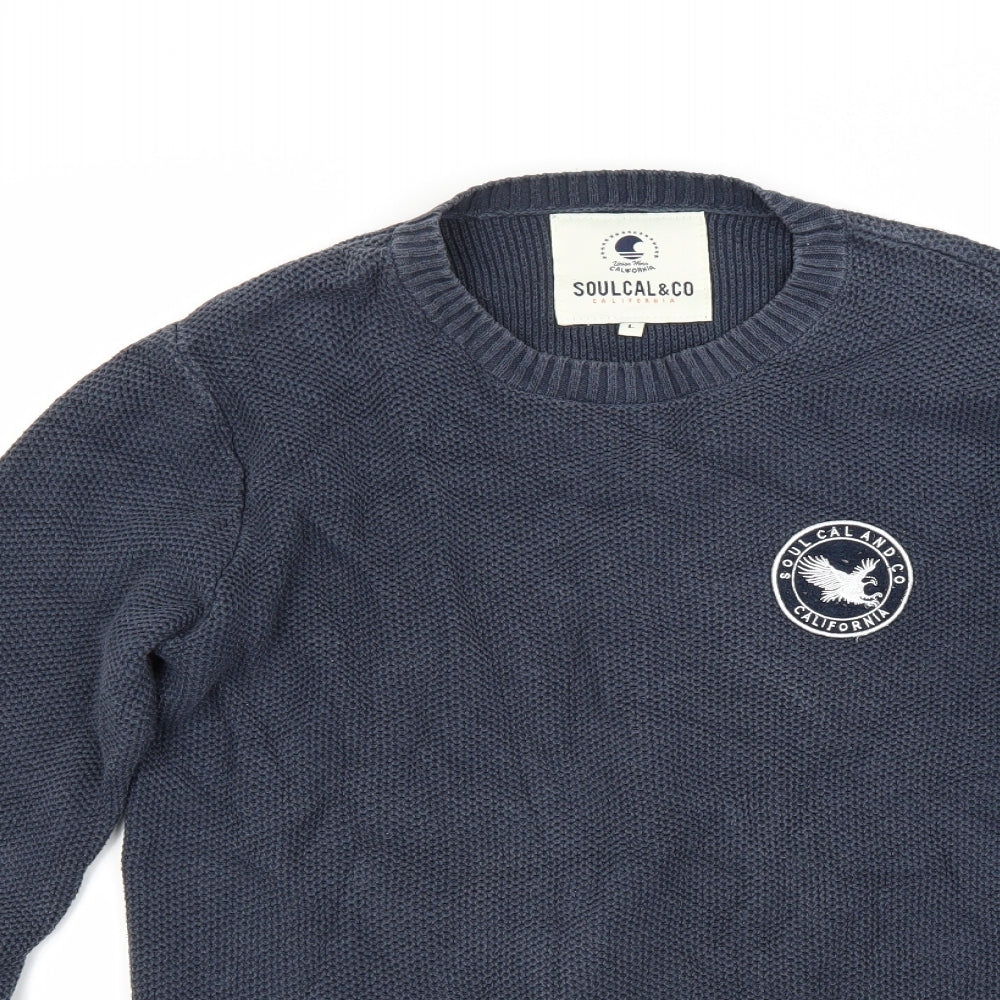 Soulcal Mens Blue   Pullover Jumper Size L