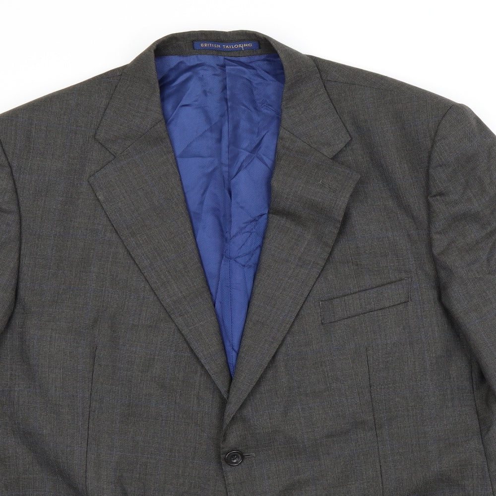 Marks and Spencer Mens Grey Check  Jacket  Size 46