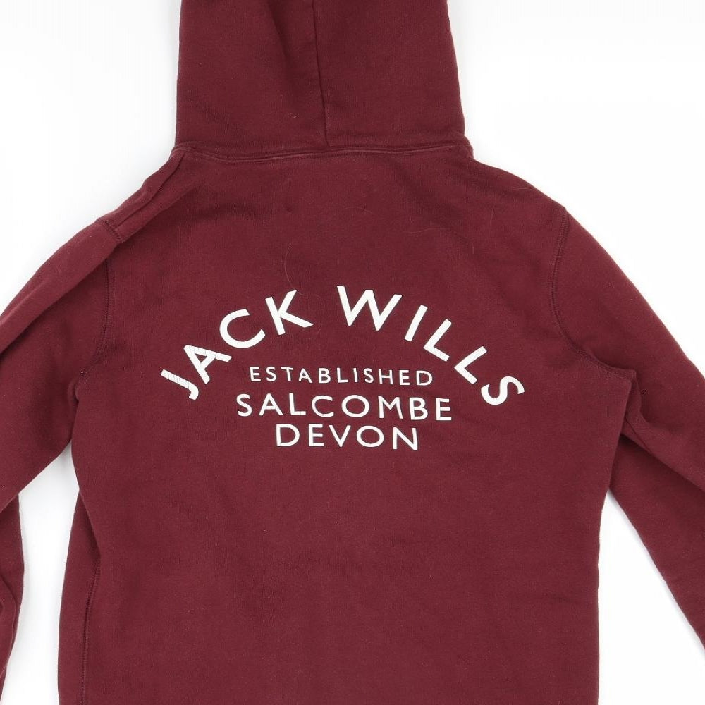 Jack Wills Womens Red   Pullover Hoodie Size 8