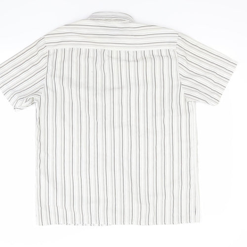 Ceader wood state Mens White Striped   Button-Up Size M