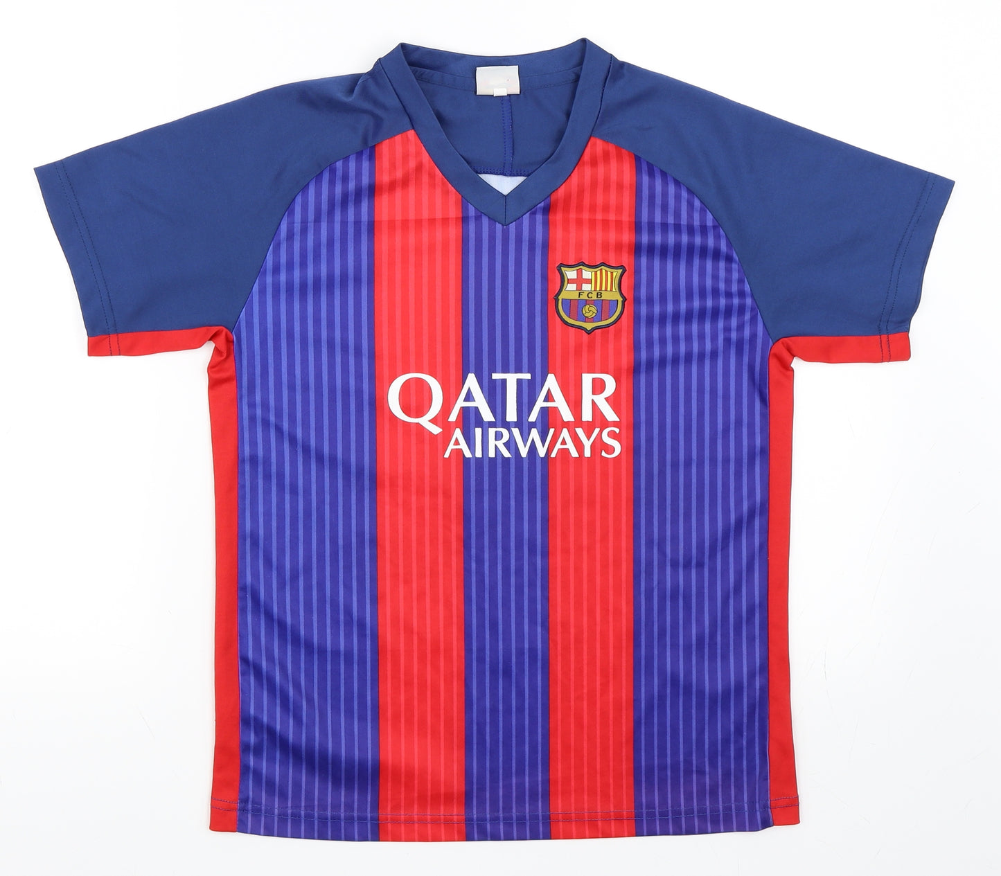 Preworn Boys Blue   Jersey T-Shirt Size 14 Years  - Barcelona Football Top