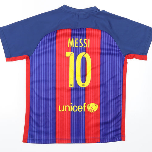 Preworn Boys Blue   Jersey T-Shirt Size 14 Years  - Barcelona Football Top