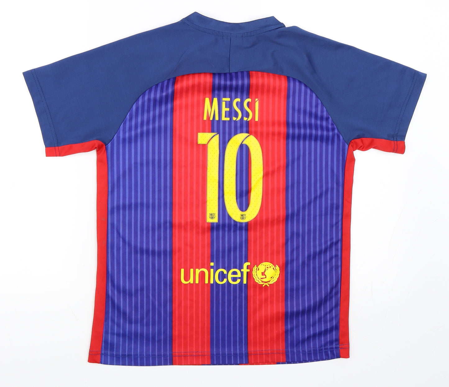 Preworn Boys Blue   Jersey T-Shirt Size 14 Years  - Barcelona Football Top