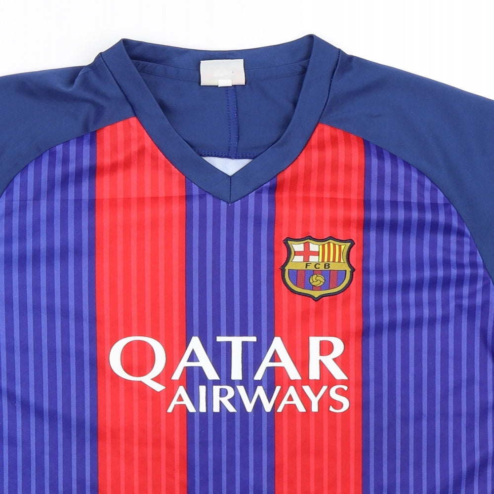 Preworn Boys Blue   Jersey T-Shirt Size 14 Years  - Barcelona Football Top