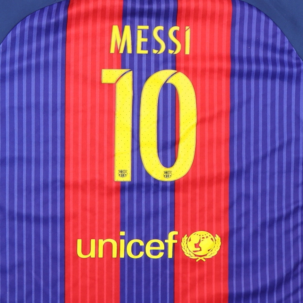 Preworn Boys Blue   Jersey T-Shirt Size 14 Years  - Barcelona Football Top