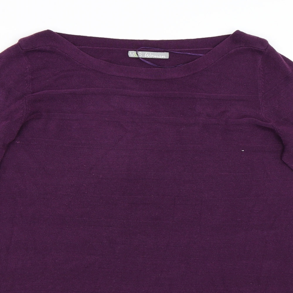 Marks & Spencer Womens Purple   Pullover Jumper Size 14