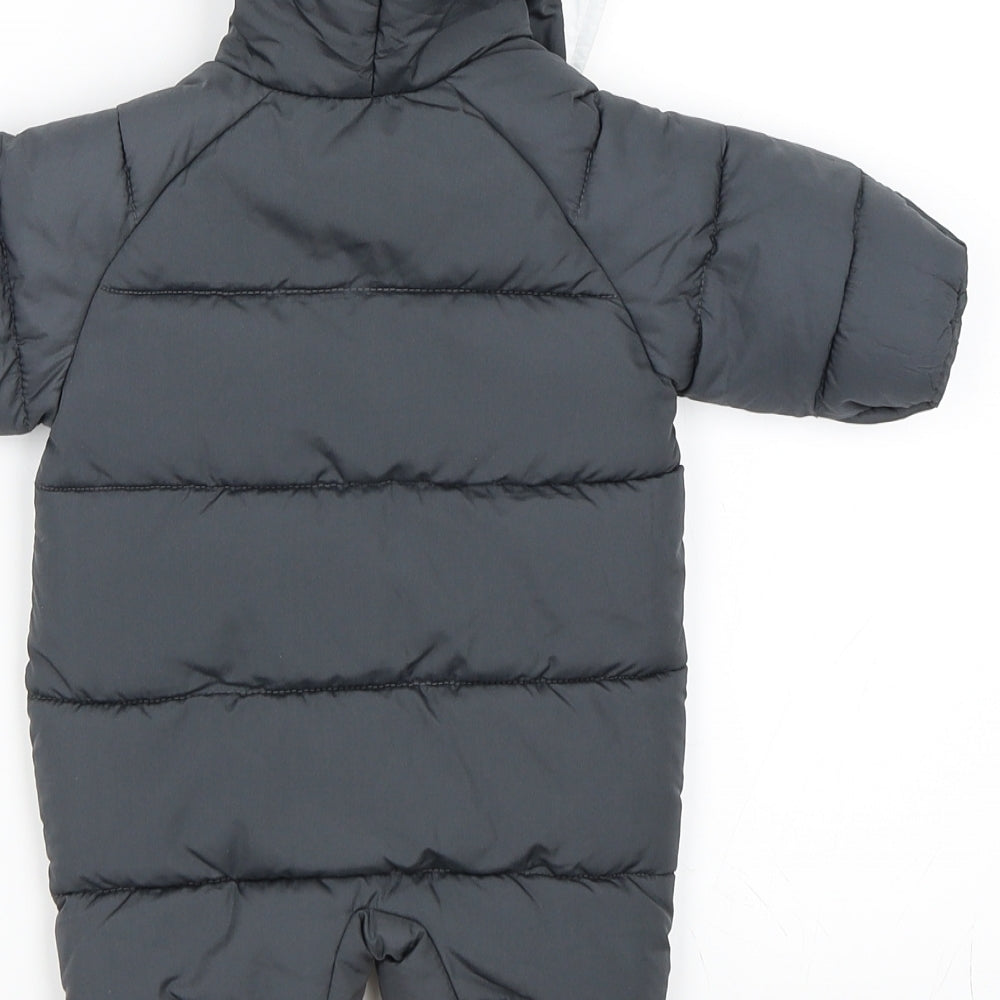 Marks and Spencer Boys Grey   Basic Coat Snowsuit Size Newborn  - Penguin